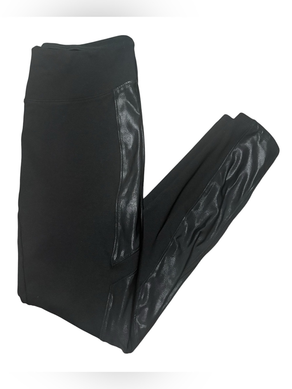 SPANX Faux Leather Leggings Women’s XL Black High Rise Shaping Pull On Pants